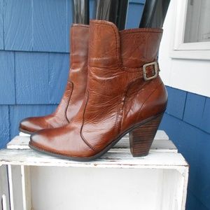 Nicole Women's Brown Leather Booties, 9.5
